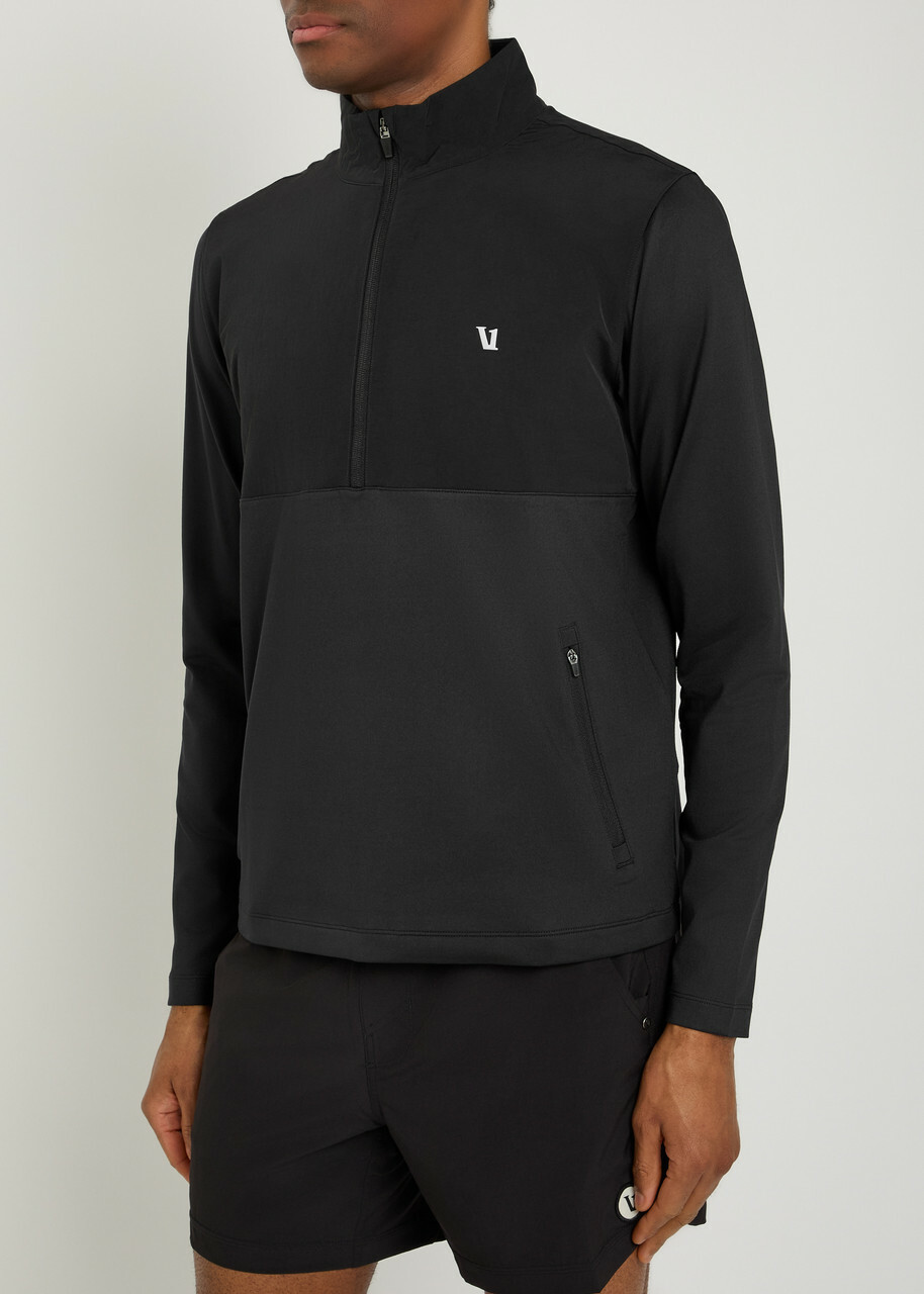 Vuori Sunday Element Half-zip Stretch-jersey Jacket Black