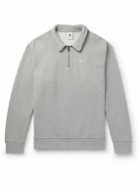 Nike - Logo-Embroidered Cotton-Blend Jersey Half-Zip Sweatshirt - Gray