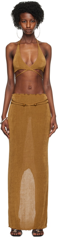 Photo: TYRELL SSENSE Exclusive Brown Camisole & Maxi Skirt Set