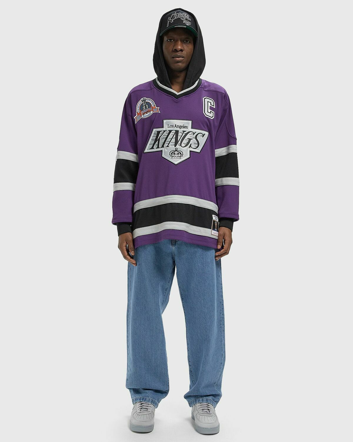 Mitchell & Ness X JUST DON NHL JERSEY HOODIE LOS ANGELES KINGS Purple Men