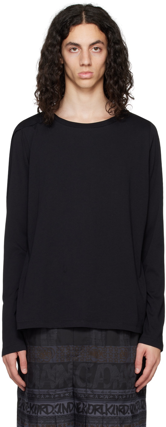 Marina Yee Black Deconstructed Long Sleeve T-Shirt