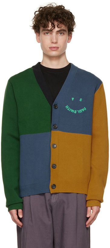 Photo: PS by Paul Smith Green & Blue Happy Cardigan