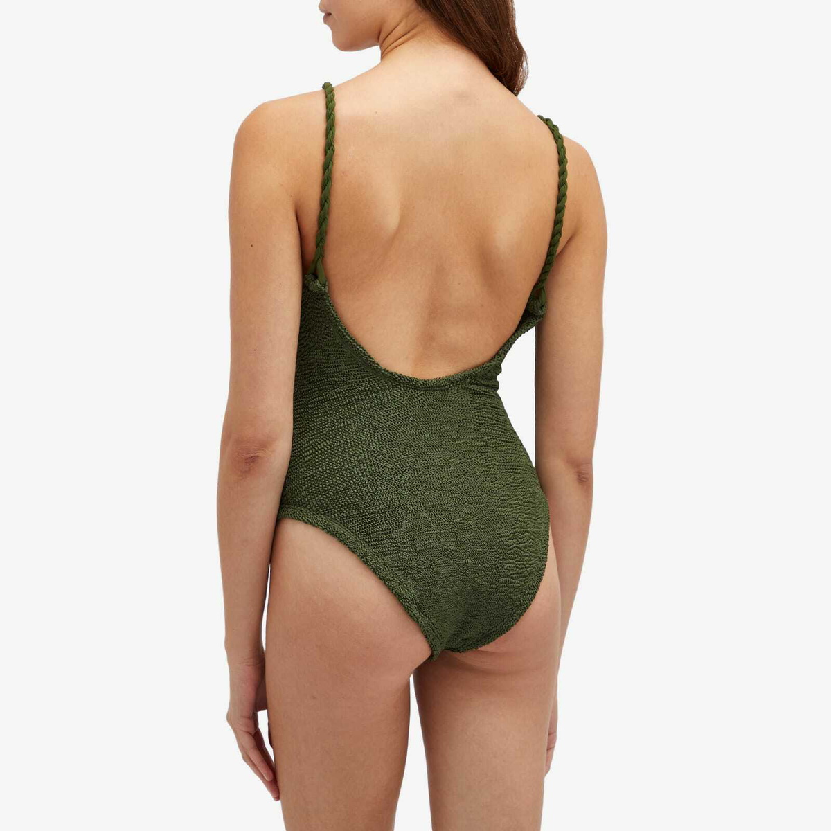 Hunza G Women's Camille Swim in Metallic Khaki Hunza G Hunza G Women's Camille Swim in Metallic Khaki Hunza G
