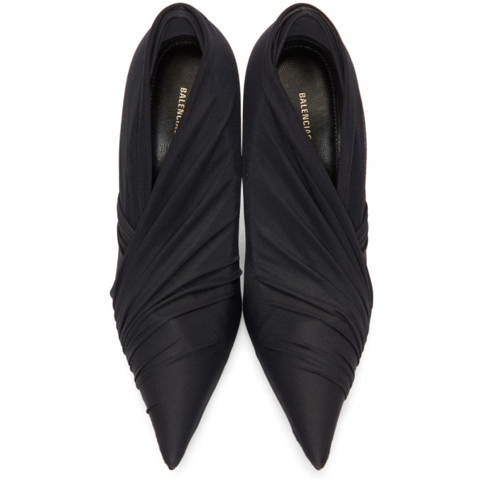 Balenciaga Black Jersey Wrap Heels Balenciaga