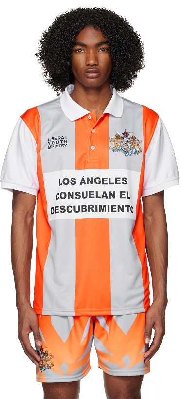 Photo: Liberal Youth Ministry Orange & Gray Striped Polo