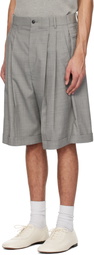 Hed Mayner Gray Pleated Shorts