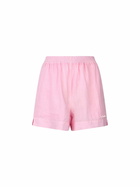 MC2 Saint Barth Woman Pink Linen Pull Up Shorts