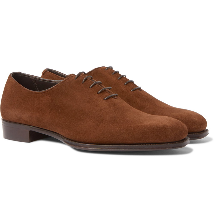 Photo: Kingsman - George Cleverley Suede Oxford Shoes - Brown