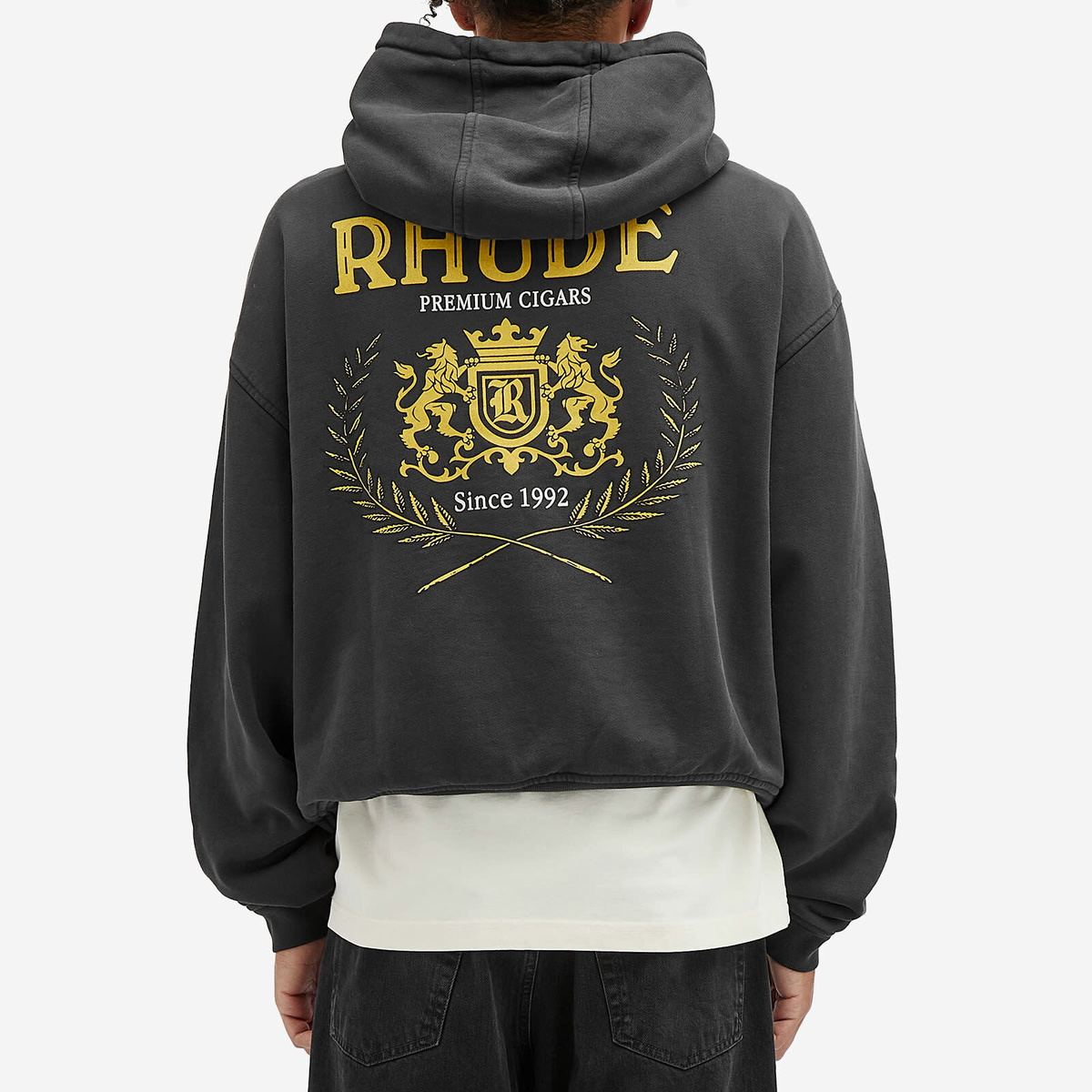 Rhude Men's Crest Hoodie in Vintage Black Rhude