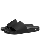 Balmain Embossed Leather Monogram Flat Calypso Sandal