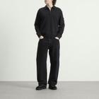 C.P. Company Men's Malfile Fleece Quarter Zip Collared Sweatshirt in Black