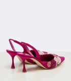 Manolo Blahnik Svemuta floral-appliqué slingback pumps