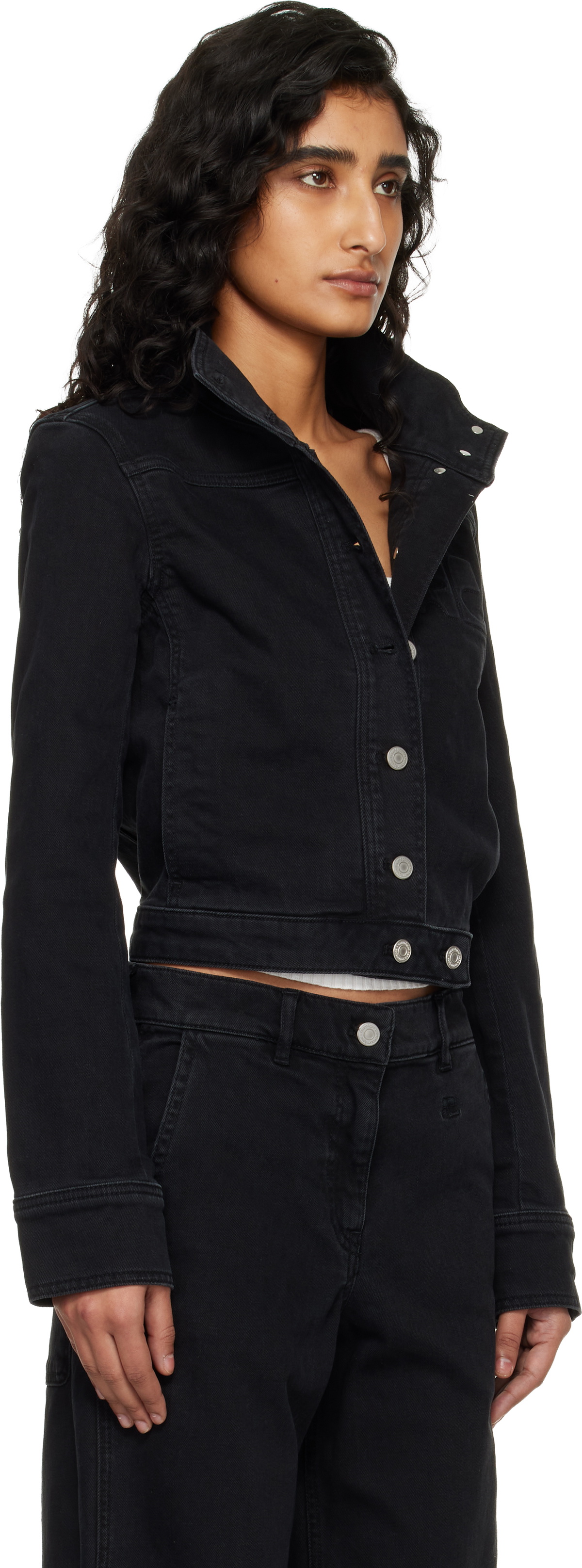 Courrèges Black Reedition Denim Jacket