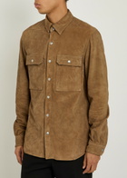 Rick Owens Suede Overshirt Brown