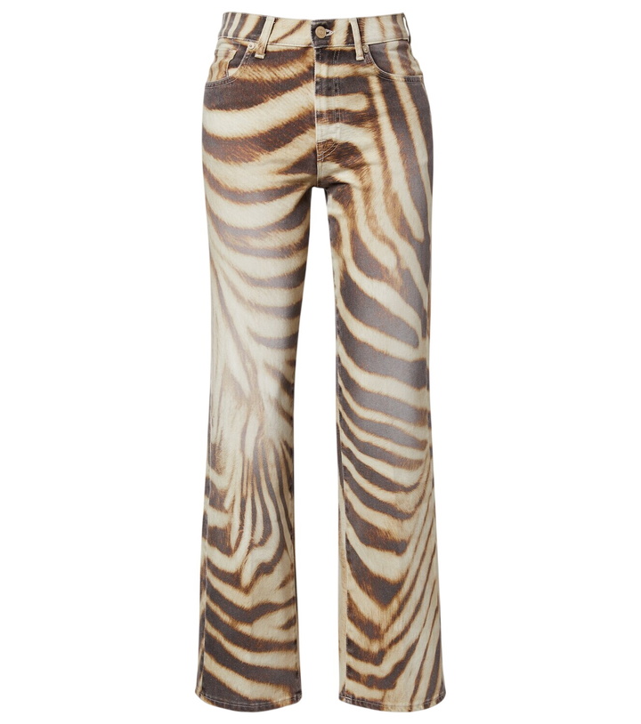 Photo: 7 For All Mankind Stovepipe zebra-print straight jeans