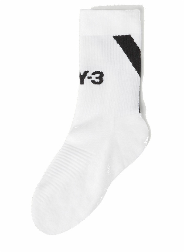Photo: Y-3 - High-Top Logo Socks in White