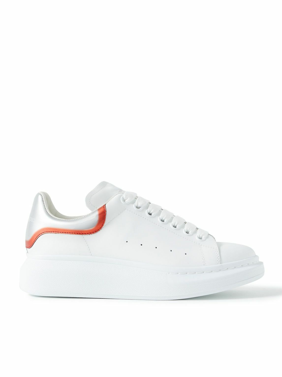 Alexander McQueen - Exaggerated-Sole Leather Sneakers - White Alexander ...