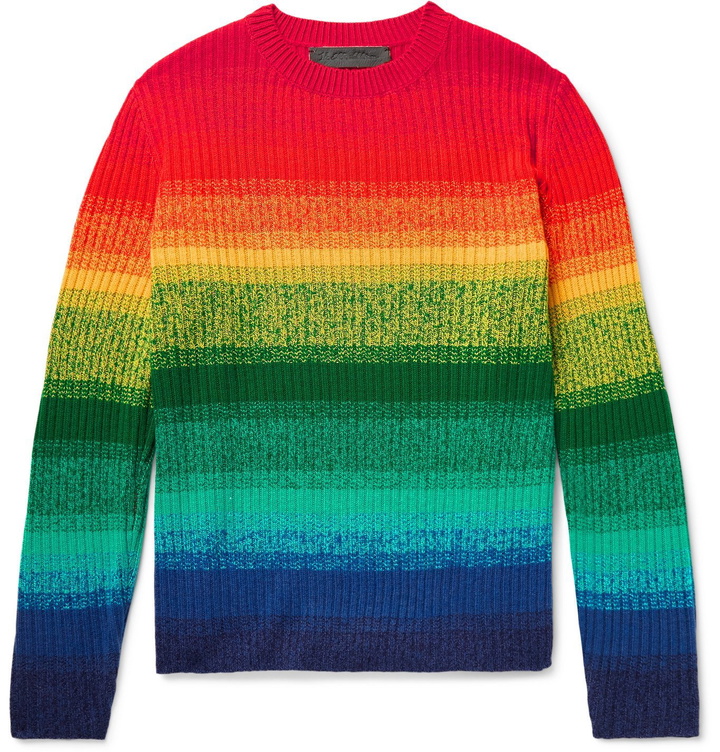 Photo: THE ELDER STATESMAN - Morph Ribbed Striped Cashmere Sweater - Multi