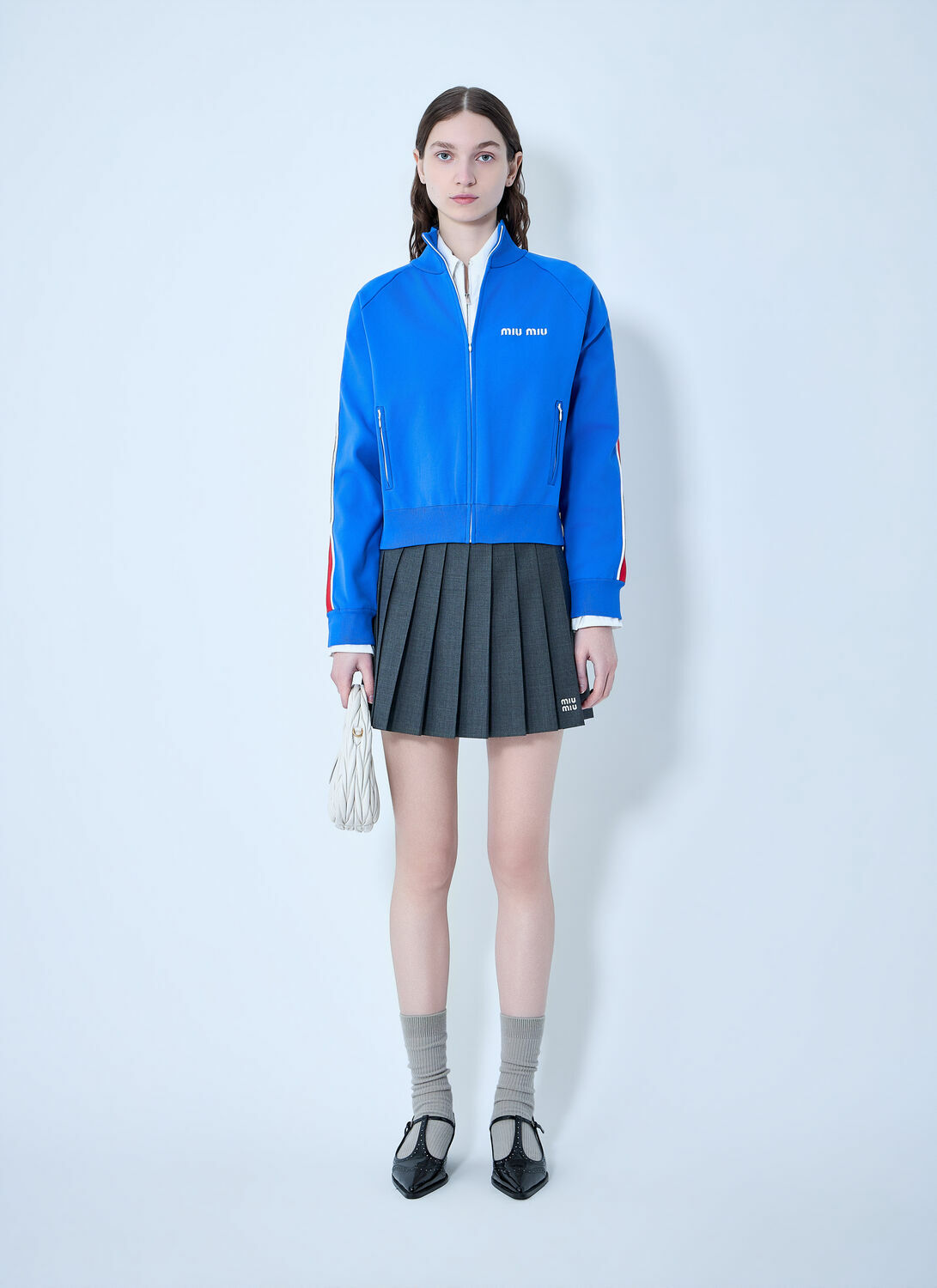 Miu Miu Technical Yarn Zipper Sweatshirt
