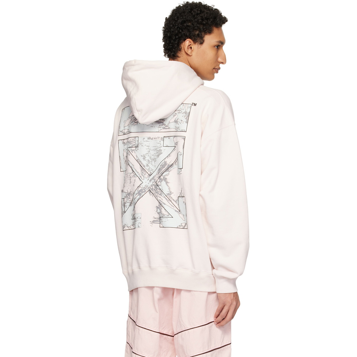 Off-White Pink Paint Arrow Skate Hoodie