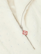 Casablanca - Fleece-Jacquard Half-Zip Sweater - White