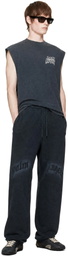 Palm Angels Gray Patch PA Baggy Sweatpants