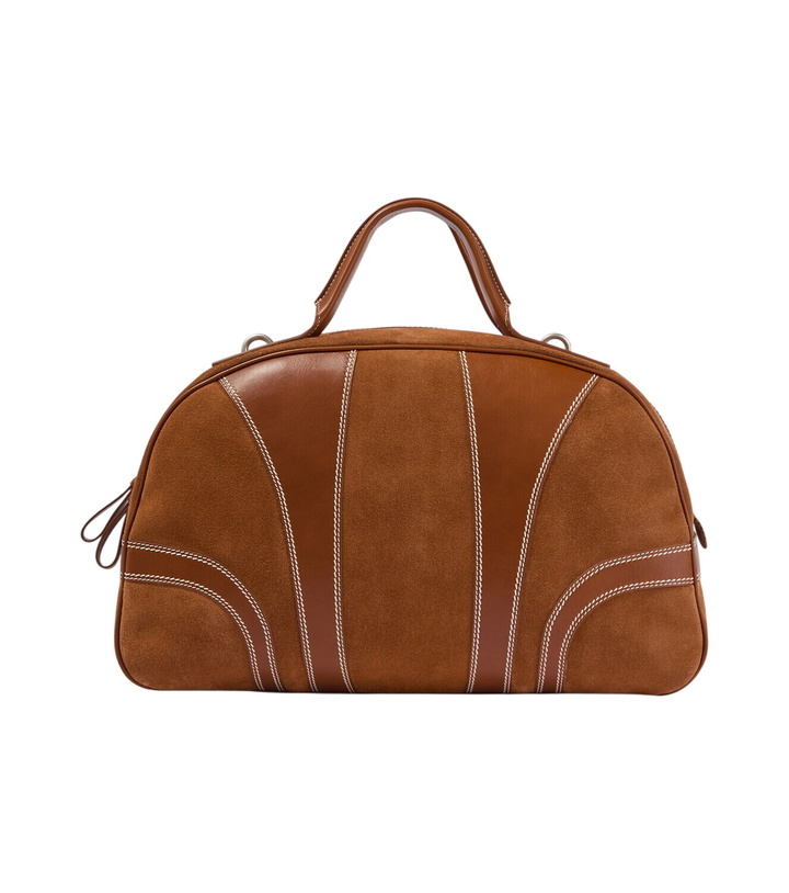 Photo: Dries Van Noten Leather-trimmed suede duffel bag