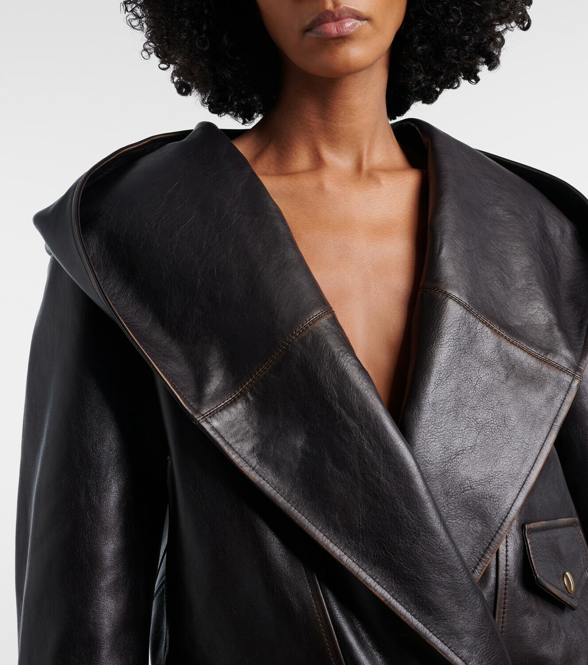 Alaïa Hooded leather biker jacket