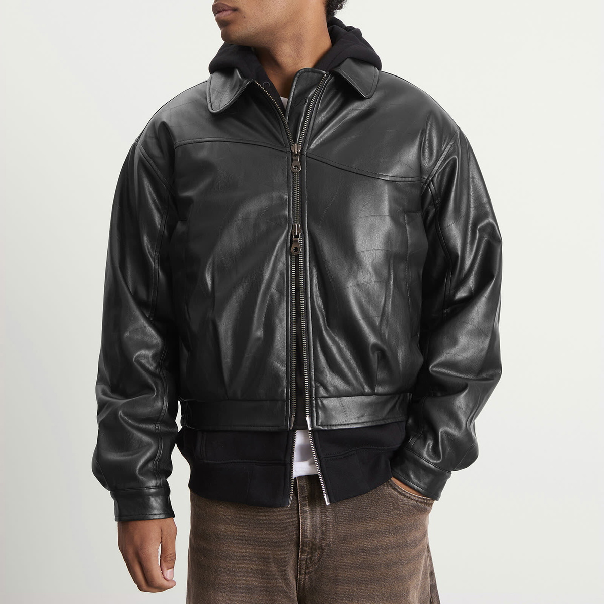 Dime Men's Debossed Wavy Jacket in Black