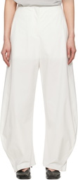 AMOMENTO White Curved Silhouette Trousers