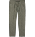 Loro Piana - Slim-Fit Linen Drawstring Trousers - Army green