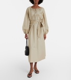 Vince Belted cotton poplin midi dress