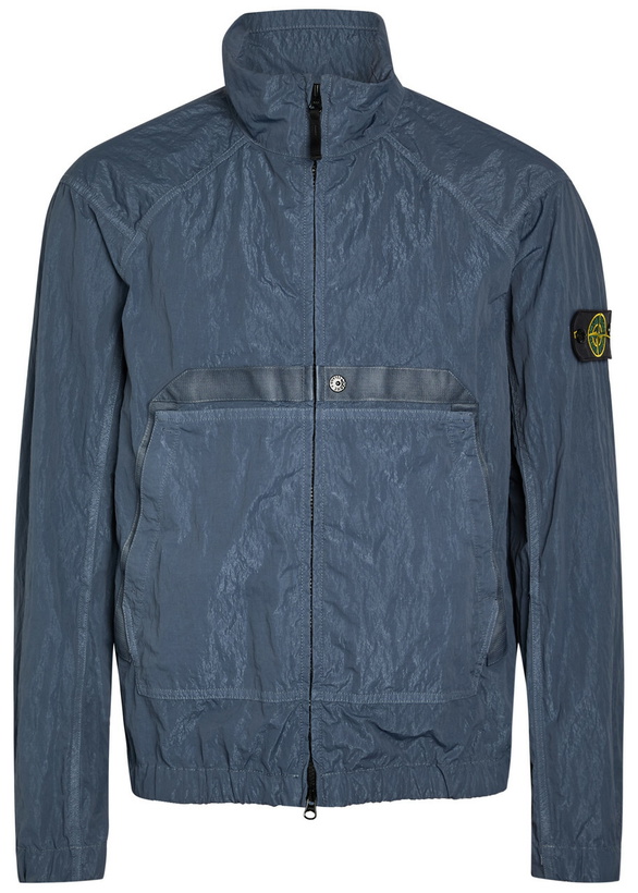 Photo: Stone Island Warp Crinkled Nylon Jacket Blue Dark