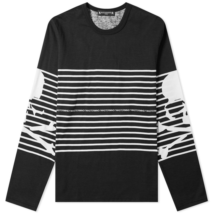 Photo: MASTERMIND WORLD Long Sleeve Stripe Skull Tee Black & White