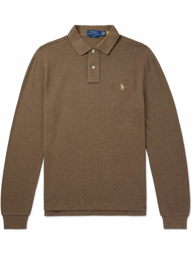 Photo: Polo Ralph Lauren - Logo-Embroidered Cotton-Piqué Polo Shirt - Brown