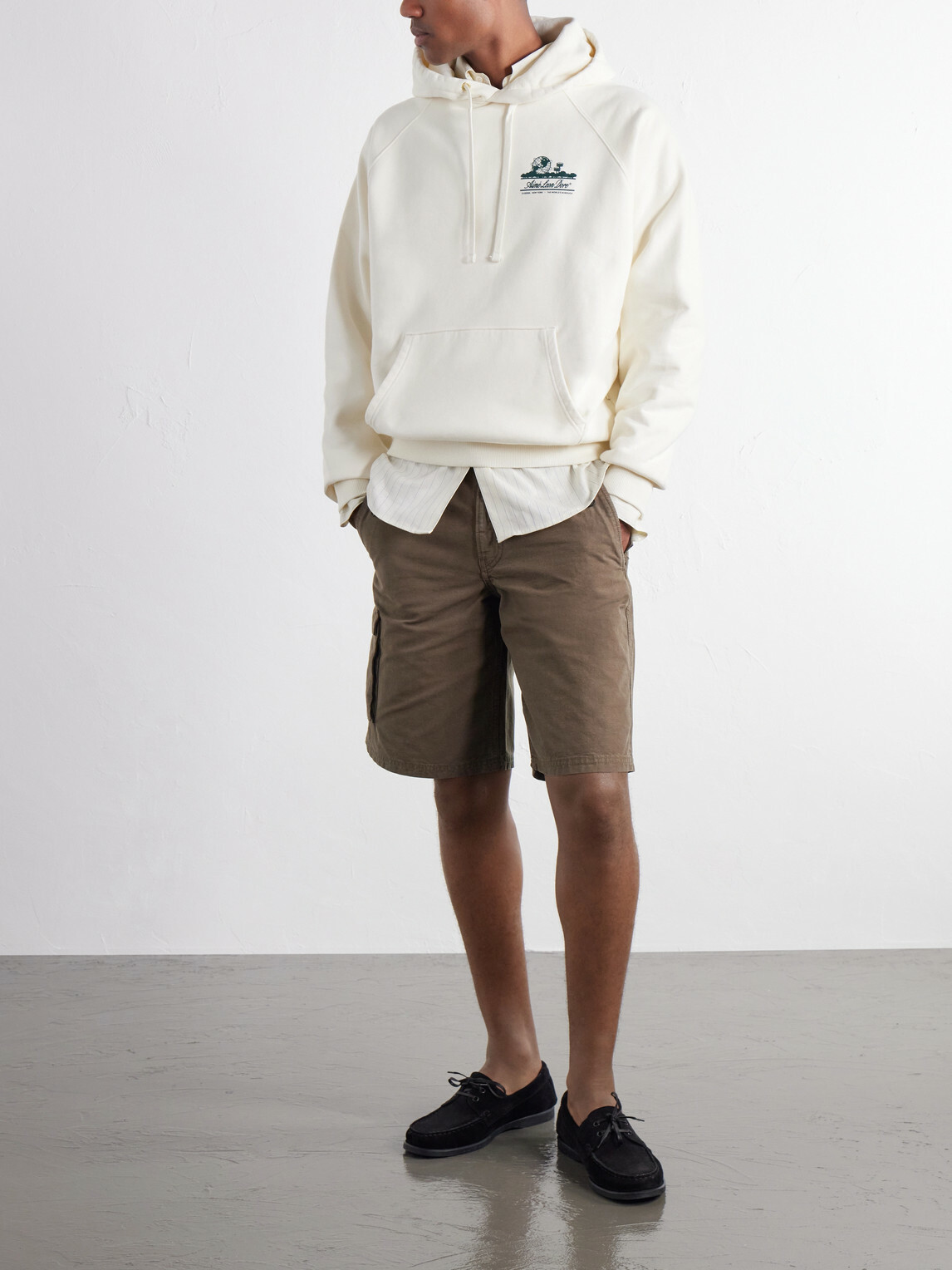 Aimé Leon Dore - Unisphere Logo-Print Cotton-Jersey Hoodie - Neutrals