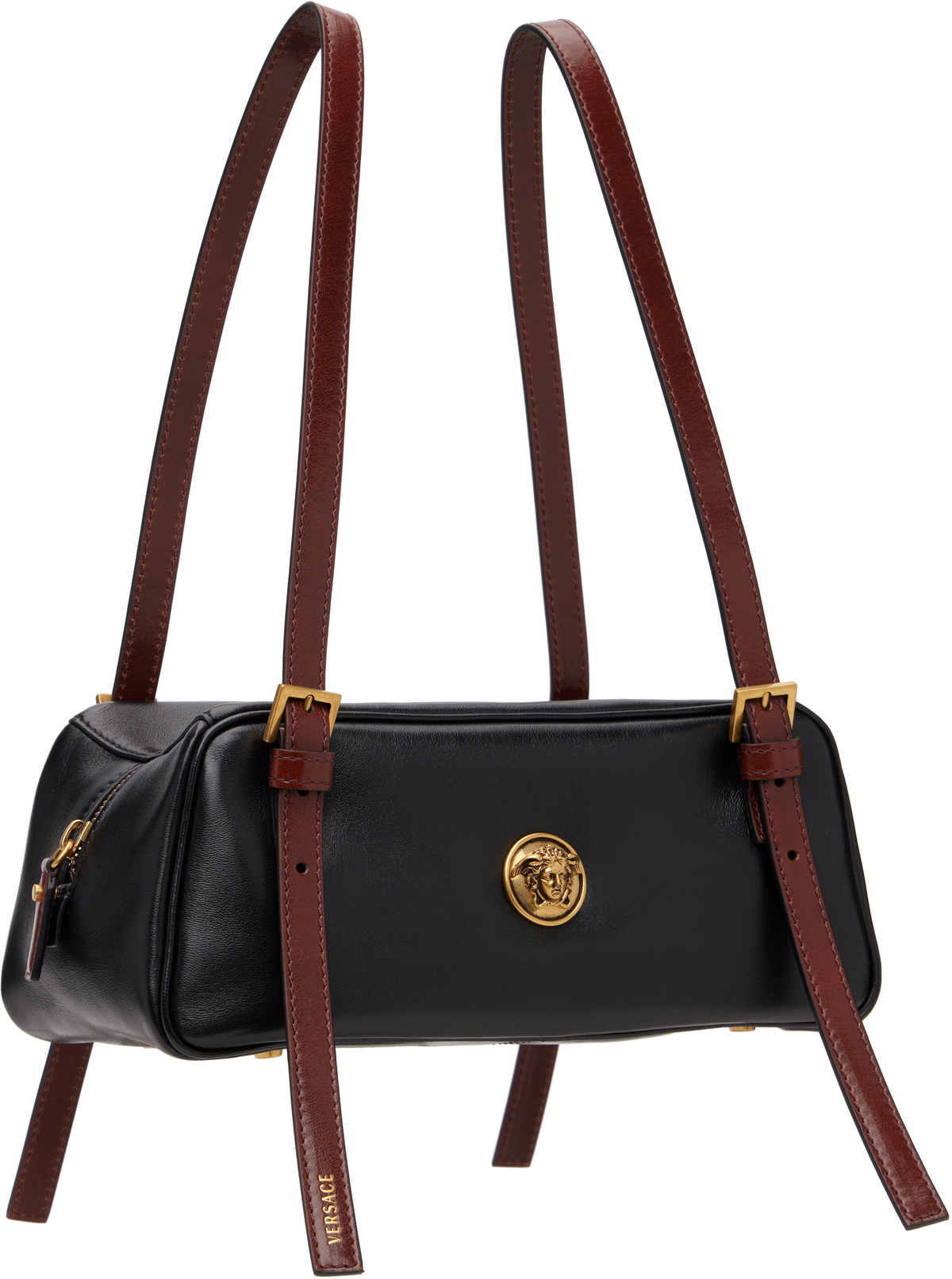 Versace Black Emblème Nappa Bowling Bag