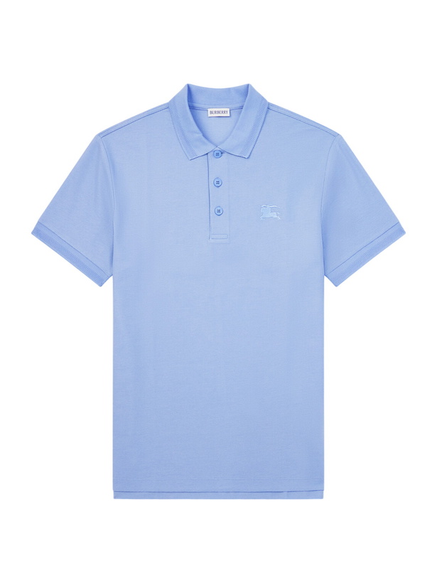 Photo: Burberry - Eddie Ekd Cotton Polo Shirt - Blue
