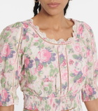 LoveShackFancy Karsten floral cotton cropped top