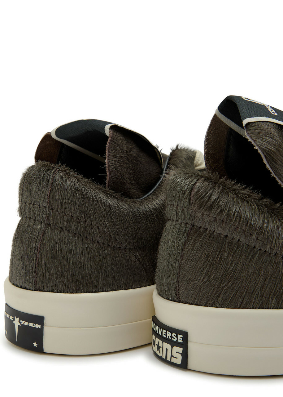 Rick Owens X Converse Dkshdw Calf-hair Sneakers Grey