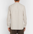 Camoshita - Grandad-Collar Checked Cotton Shirt - Men - Cream