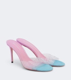 Mach & Mach Crystal Flame embellished PVC mules