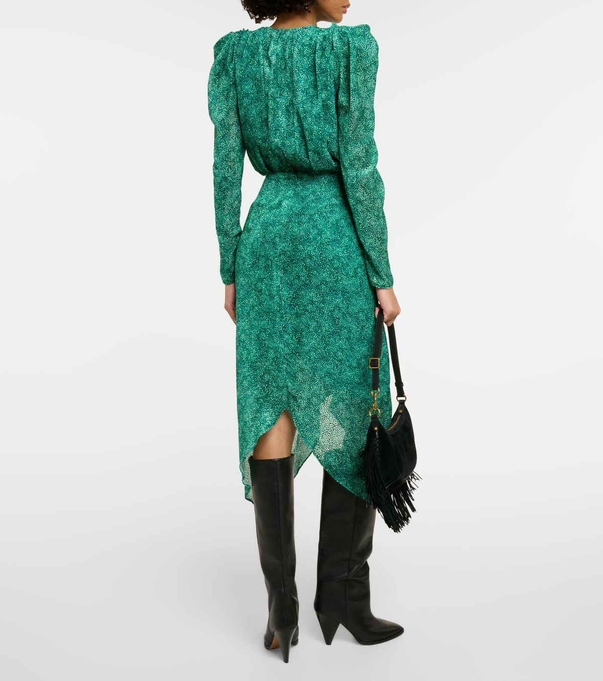 slim fit dress slacks Ever-Pretty Velvet Ruffles Sleeve Stretchy Double V-Neck A-Line Evening Dress main image 0