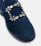 Roger Vivier Viv' Run suede-trimmed slip-on sneakers