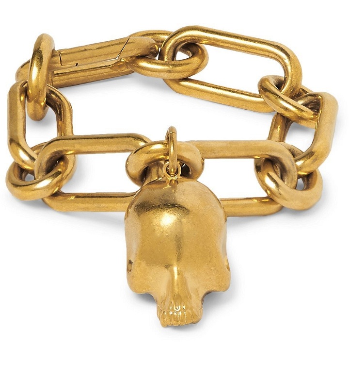Photo: Undercover - Skull Gold-Tone Chain Bracelet - Gold