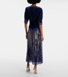 Rixo Amanda lace-trimmed velvet top