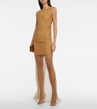 Costarellos Gwyneth crystal-embellished net gown