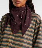 Oséree Embellished cotton and silk scarf