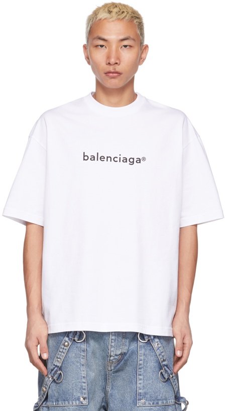 Photo: Balenciaga White Copyright Logo T-Shirt