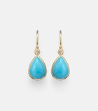 Ileana Makri 14kt gold (585/1000) drop earrings with turquoises and diamonds